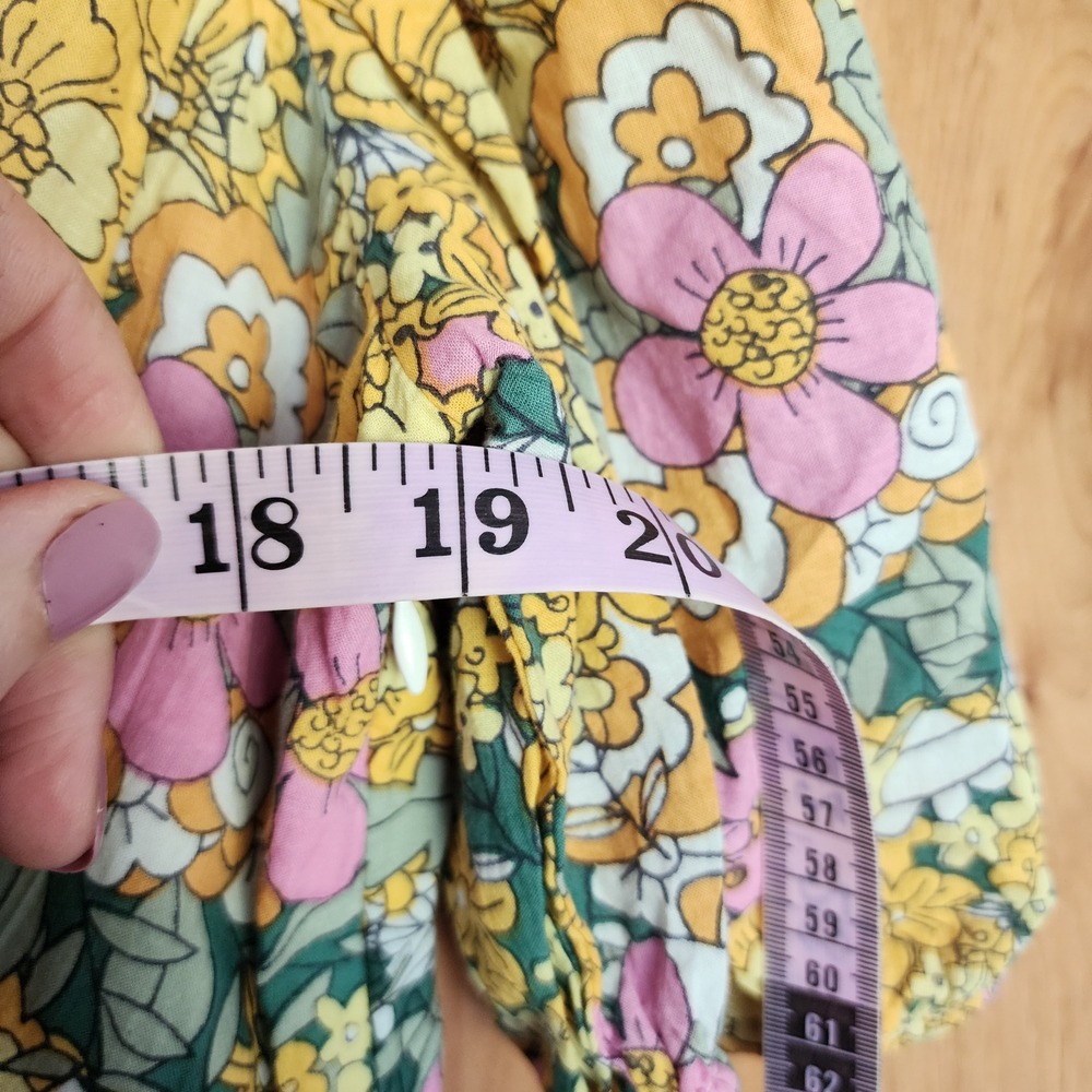 NWT Rahi Anthropologie XL 100% Cotton Dress Lining Floral Puff Sleeve Mini Dress - Picture 12 of 12